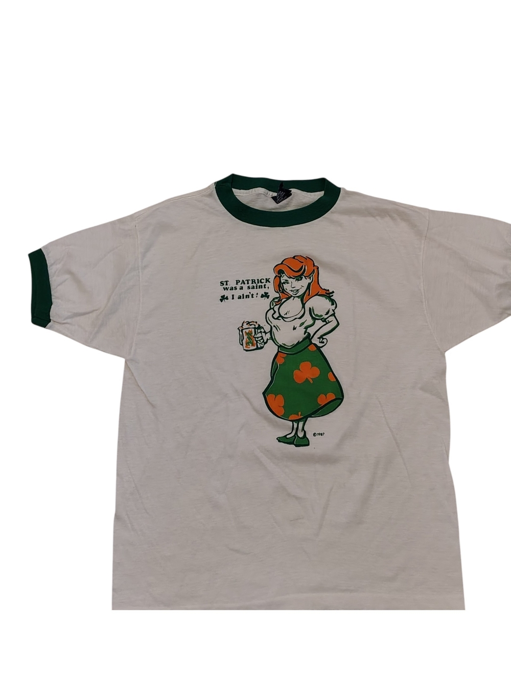 Vintage 1987 Sneakers Brand St Patrick's Days T-Shirt Sz Large (42-44)
